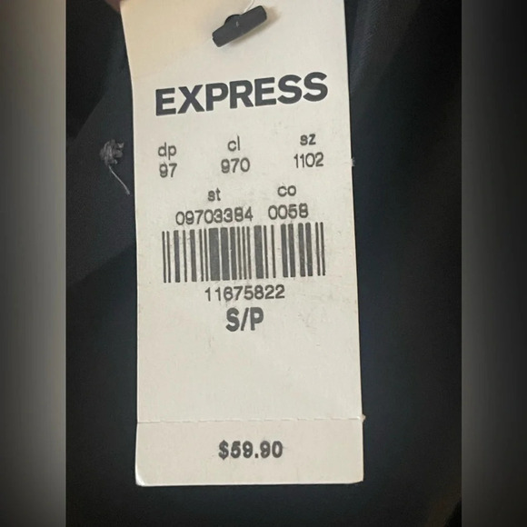 Express Button Down Dress Shirt with Ruched Sleeves Size Small​​ new with tags - Picture 4 of 4